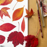 Autumn Leaves Print Watercolor