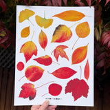 Autumn Leaves Print Watercolor