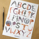 Sea Life Alphabet Giclée Print