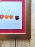 Cherries Watercolor Original Framed Painting