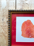 Lox Smoked Salmon Watercolor Original Framed Painting