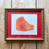 Lox Smoked Salmon Watercolor Original Framed Painting