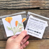Temporary Tattoo - California Poppy