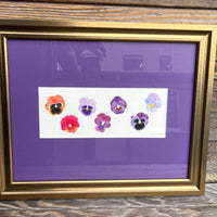 Pansies Watercolor Original Framed Painting