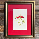 Mistletoe Watercolor Original Framed Painting