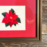 Poinsettia Watercolor Original Framed Painting