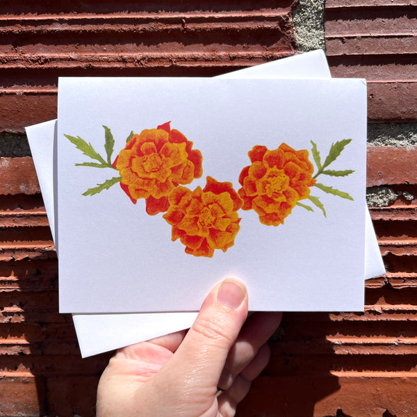 Marigolds Watercolor Greeting Card