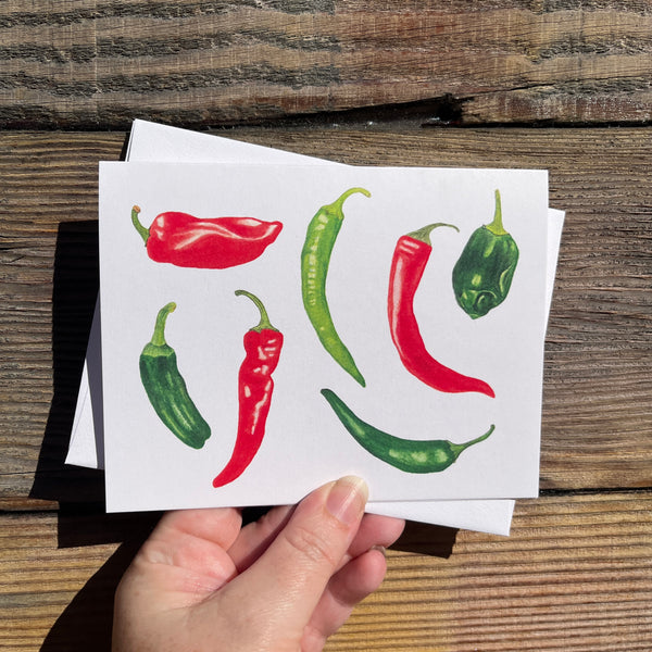 Christmas Holiday Peppers Greeting Card