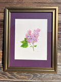 Lilac Watercolor Original Framed Painting