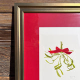 Mistletoe Watercolor Original Framed Painting