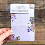 Watercolor Place Cards - Purple Lilac & Columbine Flowers