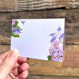 Watercolor Place Cards - Purple Lilac & Columbine Flowers