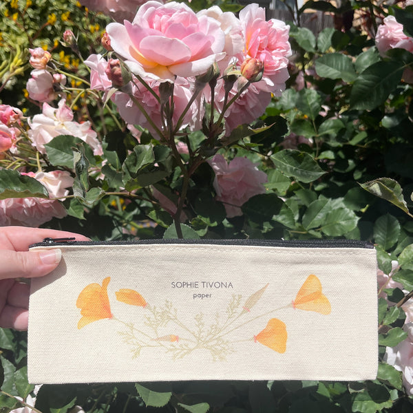 California Poppy Pencil Case