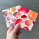 Watercolor Paper Coasters - Petals & Pansies