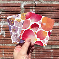 Watercolor Paper Coasters - Petals & Pansies