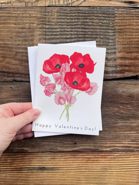 Happy Valentines Day Bouquet Greeting Card