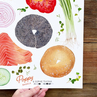 Bagel Print Watercolor - Poppy Bagels x Sophie Tivona