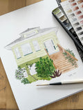 Custom Watercolor House Portrait