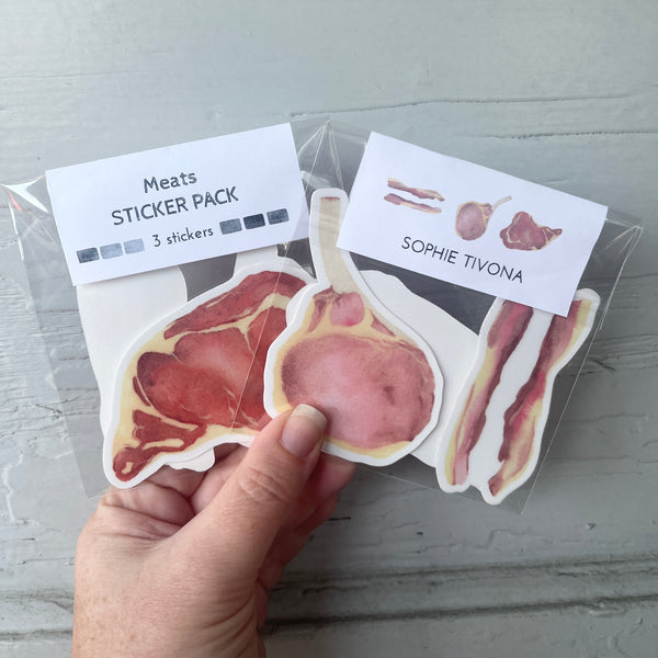 Meats Watercolor Sticker Pack