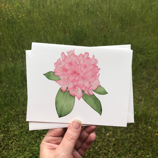 Rhododendron Watercolor Greeting Card
