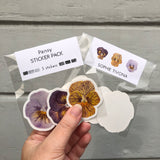 Pansy Botanical Watercolor Sticker Pack