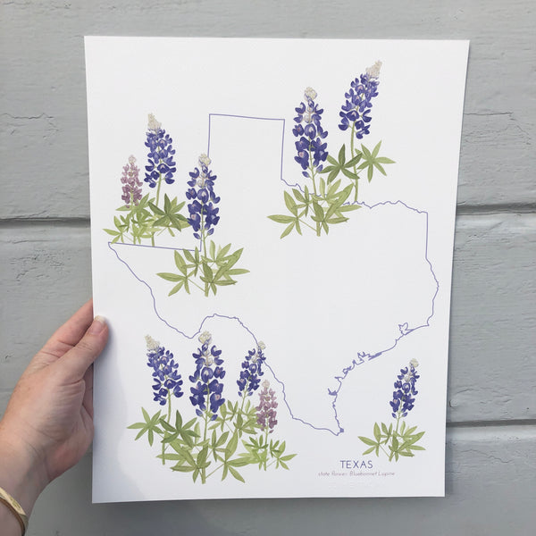 Texas Bluebonnet State Flower Print