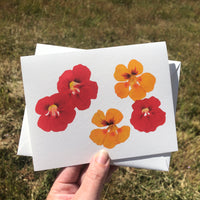 Nasturtium Watercolor Greeting Card