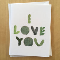 I love you cactus greeting card