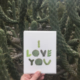 I love you cactus greeting card