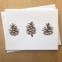 Pine Cones Holiday Watercolor Greeting Card