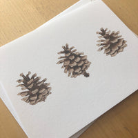 Pine Cones Holiday Watercolor Greeting Card