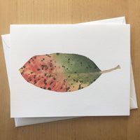 Madrone Leaves Autumn Watercolor Greeting Card