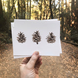 Pine Cones Holiday Watercolor Greeting Card