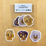 Pansy Botanical Watercolor Sticker Pack