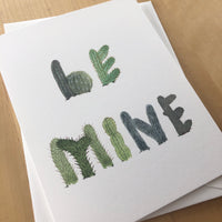 Be Mine Cactus Greeting Card Valentine