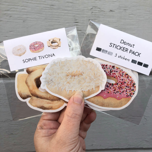 Donut Watercolor Sticker Pack