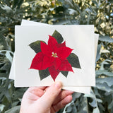 Poinsettia Holiday Watercolor Greeting Card