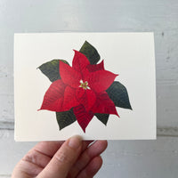 Poinsettia Holiday Watercolor Greeting Card