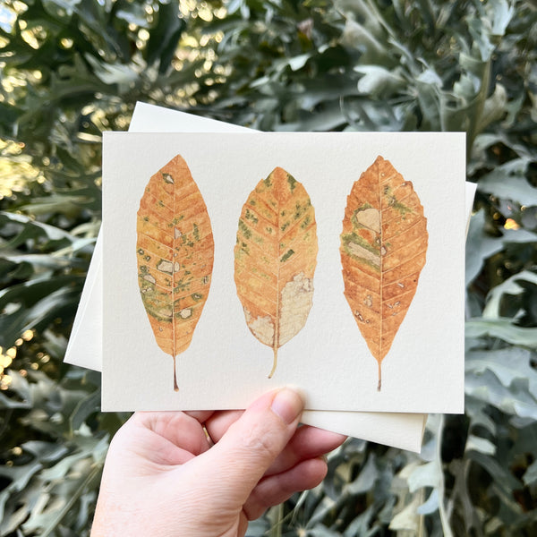 Dried Leaves Watercolor Greeting Card
