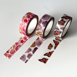 Watercolor Washi Tape - Spring flowers + monarchs