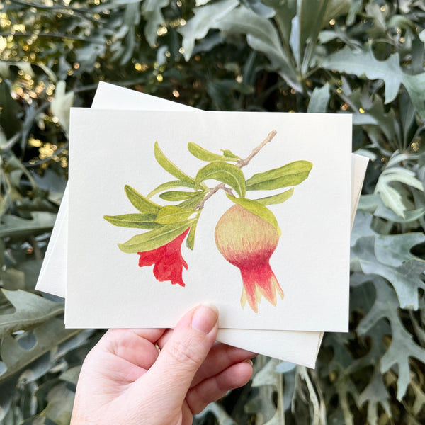 Pomegranate Watercolor Greeting Card